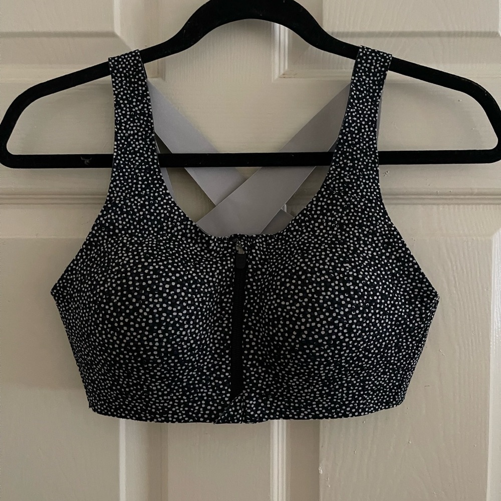 Lululemon Enlite Zip Bra in Double Dimension Starlight Black